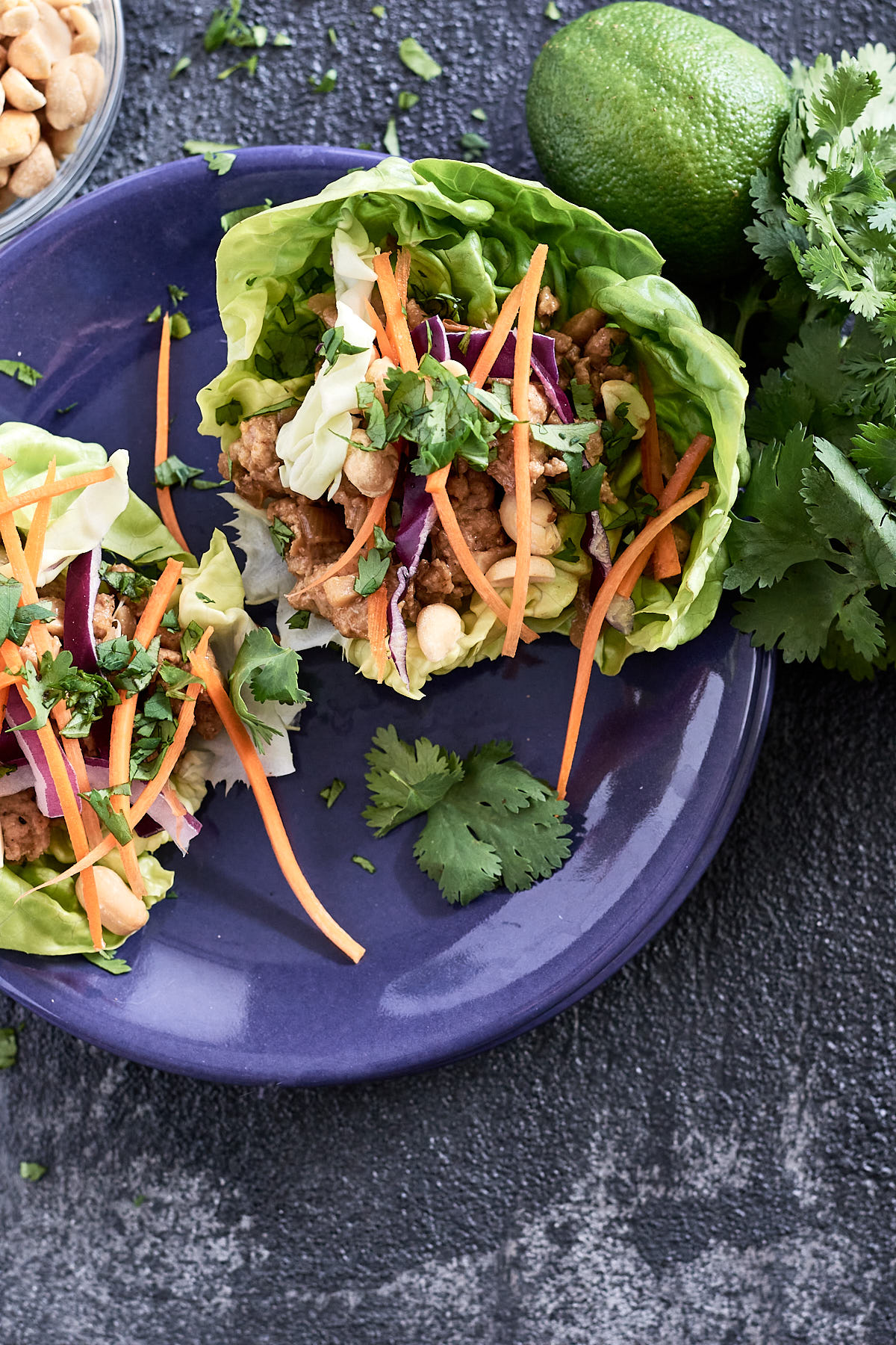 Easy 30-Minute Rainbow Thai Chicken Lettuce Wraps Recipe