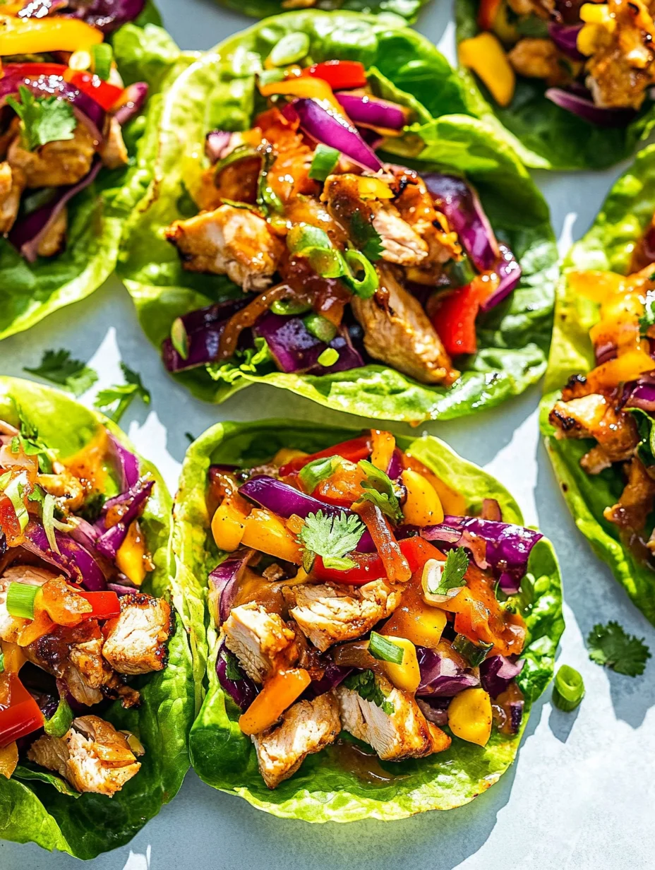 Vibrant Rainbow Thai Chicken Lettuce Wraps: Better Than Takeout Flavors